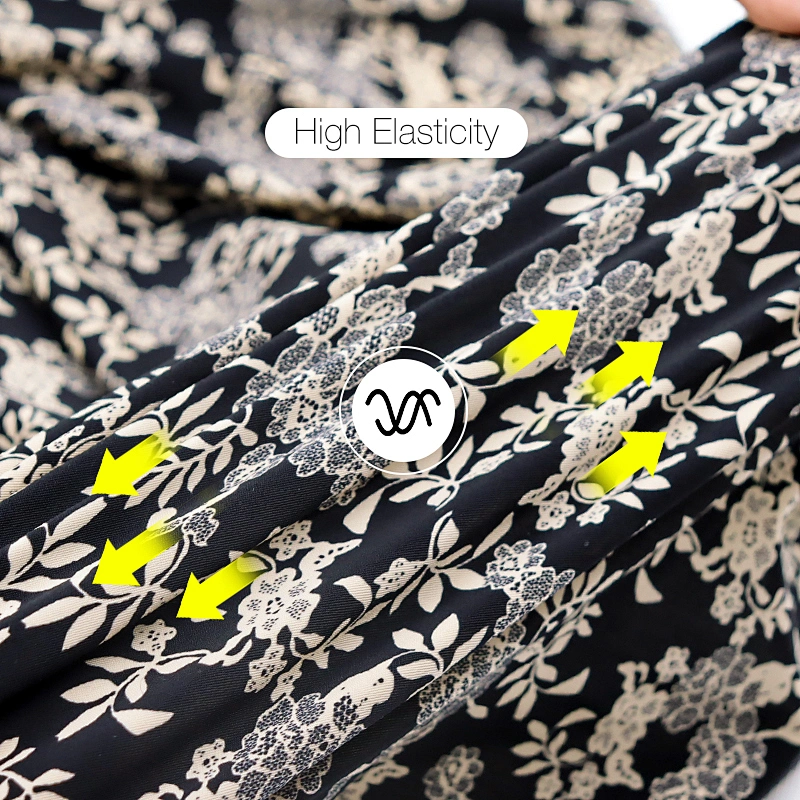 Four sided elastic printed fabric