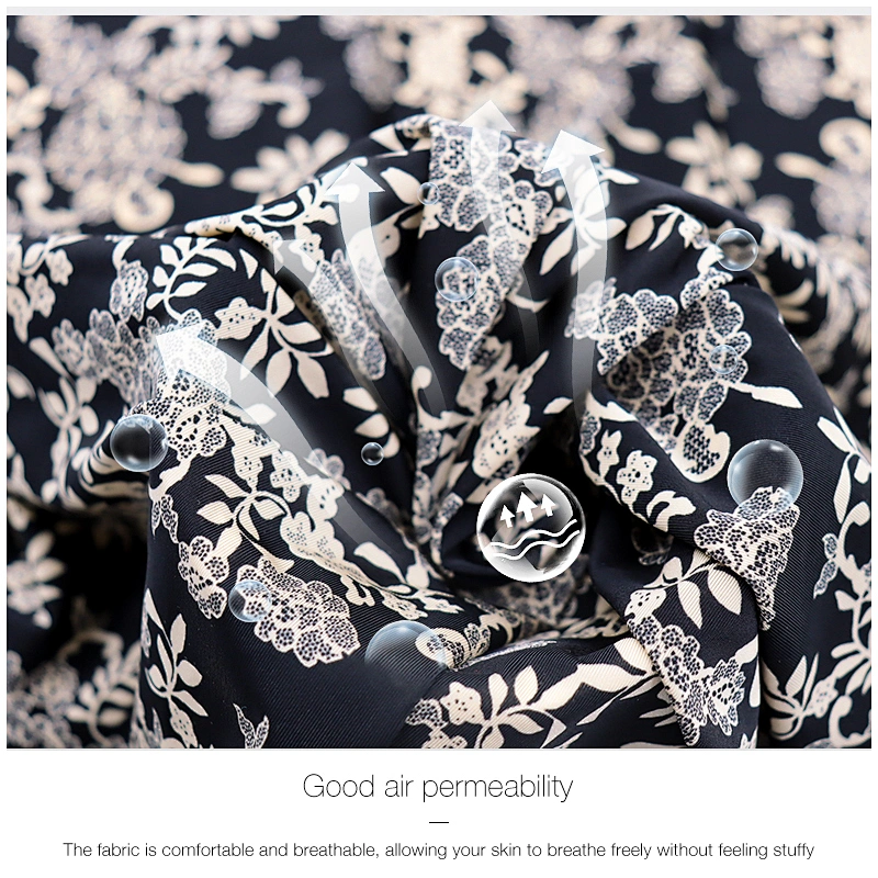 Four sided elastic printed fabric